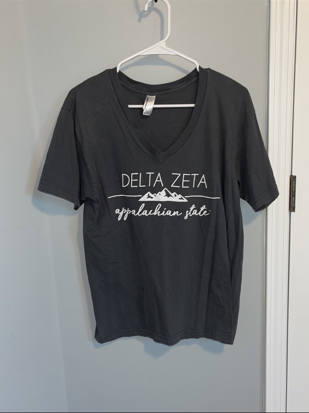 Appalachian State Delta Zeta Gray V-Neck Tee